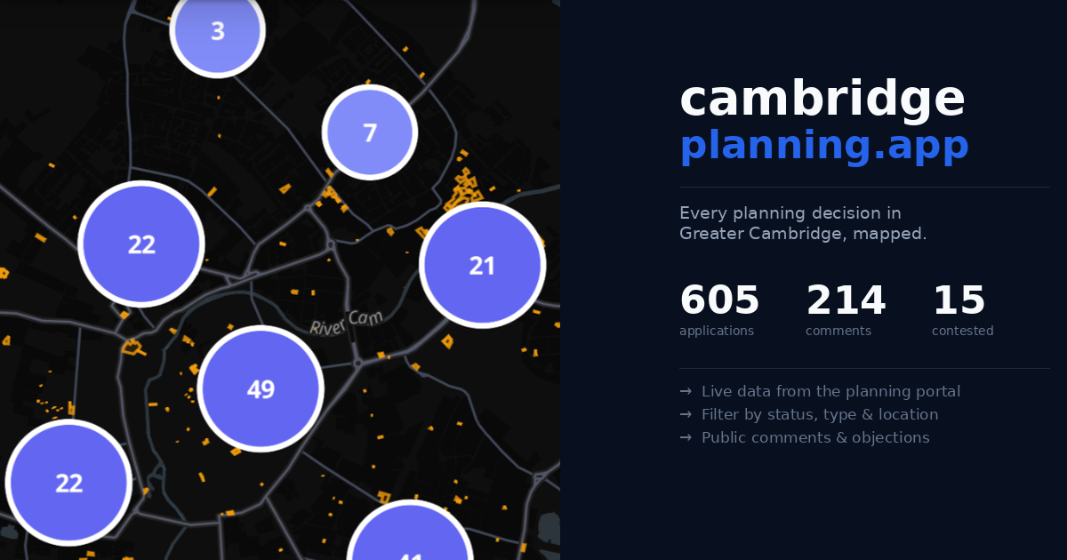Cambridge Planning Map — Greater Cambridge Planning Applications